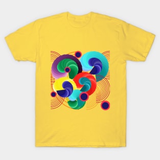 Hipster Circle Abstract Blend colourful T-Shirt